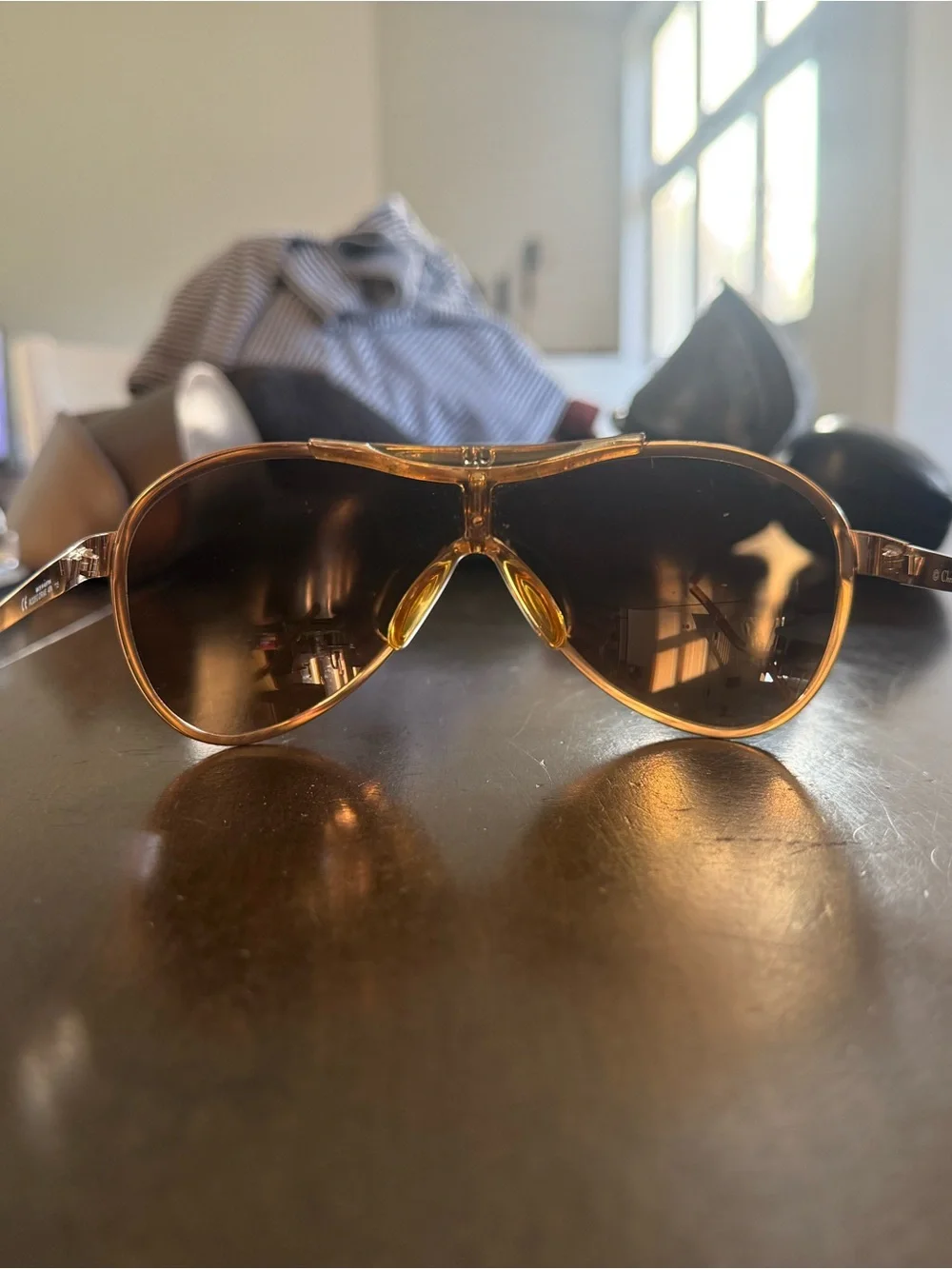 Dior Gold Brown Aviator Sunglasses